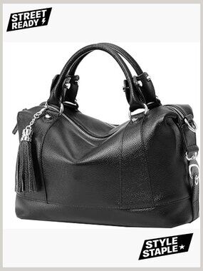 Genuine Leather Satchel Tote Crossbody Handbag Real Leather Purse